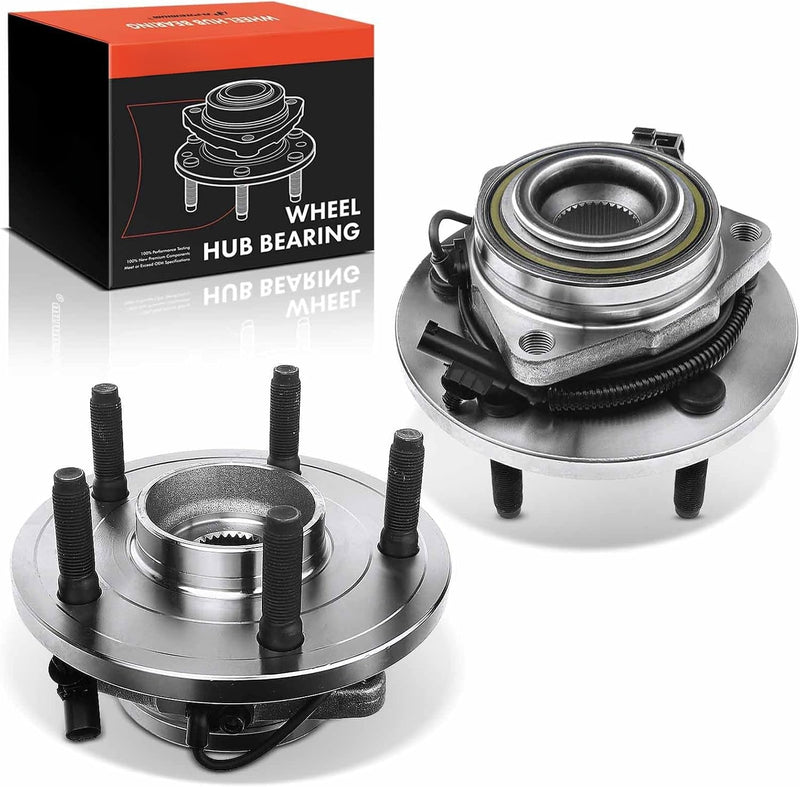 Front Wheel Bearing and Hub Assembly with ABS Pair for Dodge Dakota 2005-2010, Mitsubishi Raider 2006-2008, Ram Dakota 2011