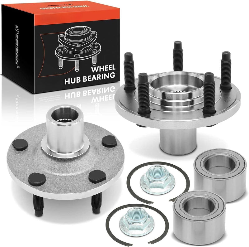 Front Wheel Bearing and Hub Kit Pair, 5-Lug, for Ford Escape 2001-2012, Mercury Mariner 2005-2011, Mazda Tribute 2008-2011