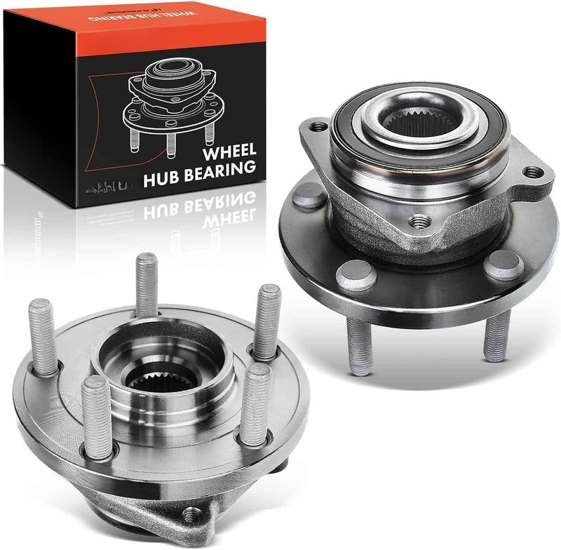 Front Wheel Bearing and Hub Assembly Pair, 5-Lug, for Chrysler 200 2011-2014, Sebring 2008-2010, Dodge Avenger 2008-2014