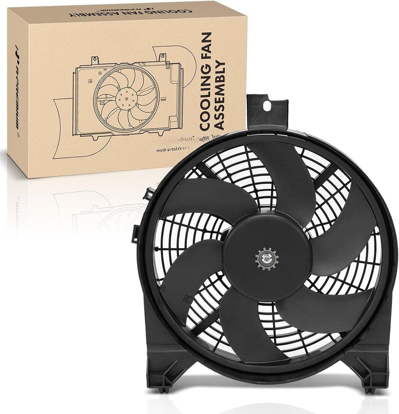 A/C Condenser Fan Assembly with Motor and Shroud for Nissan Armada 2006-2015, Titan 2006-2008