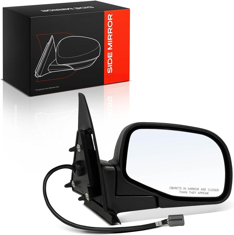 Front Right Passenger Side Power Mirror for Ford Ranger 1998-2005, Mazda B3000 1996-2005, Non-Heated, Textured Black