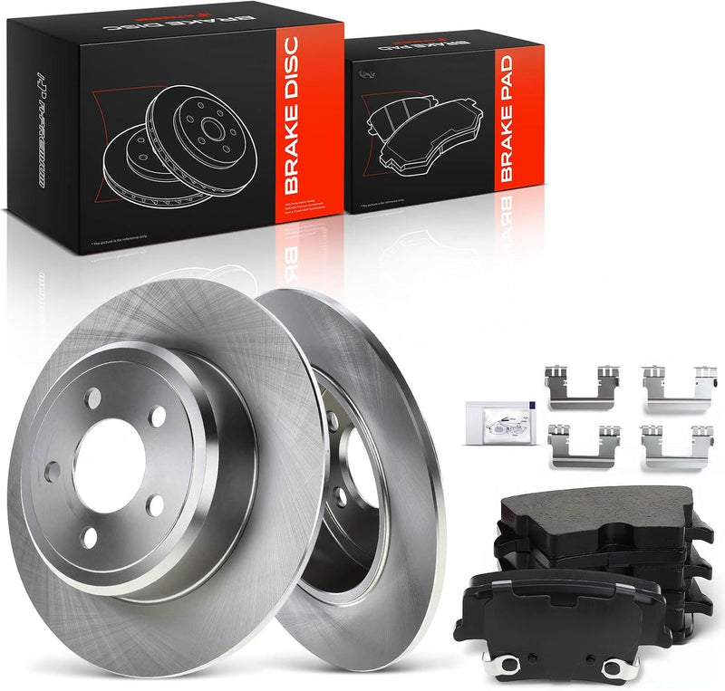 Rear Brake Rotors and Ceramic Pads Kit for Dodge Charger 2006-2020, Challenger 2009-2020, Chrysler 300 2005-2020