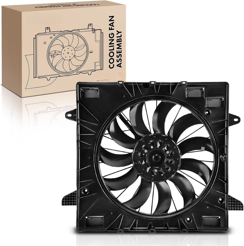 Dual Radiator Cooling Fan Assembly with Brushless Motor and Shroud for GMC Acadia 2017-2019, Cadillac XT5 2017-2019