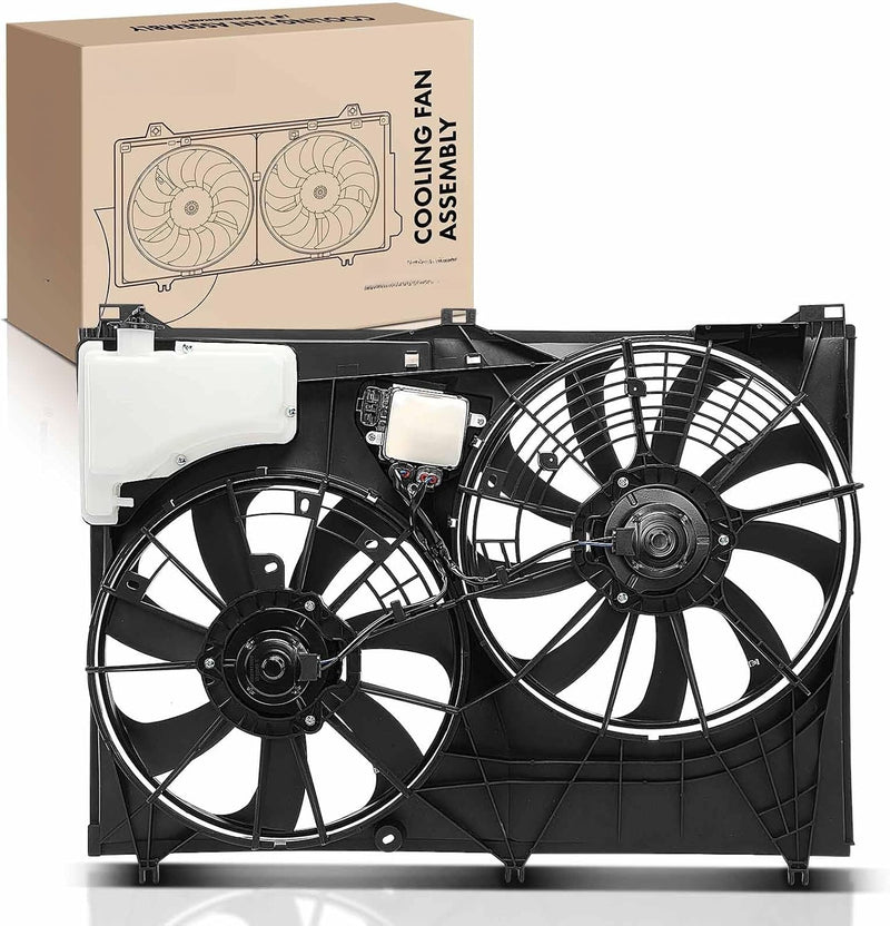 Dual Radiator Cooling Fan Assembly with Shroud and Controller for Toyota Highlander 2014-2018 2.7L