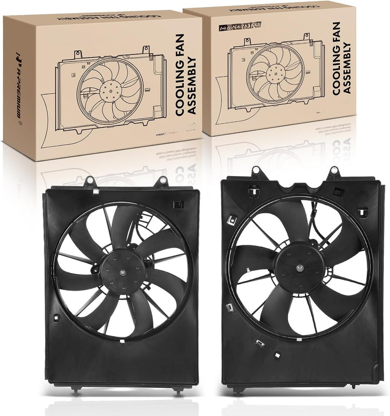 Dual Radiator Cooling Fan Assembly with Shroud for Honda Pilot 2016-2022, Ridgeline 2017-2022, Passport 2019-2022
