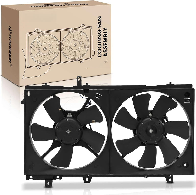 Radiator Cooling Fan Assembly for Subaru Forester 2004-2008 2.5L, Dual Fans with Shroud, Brushed Motors