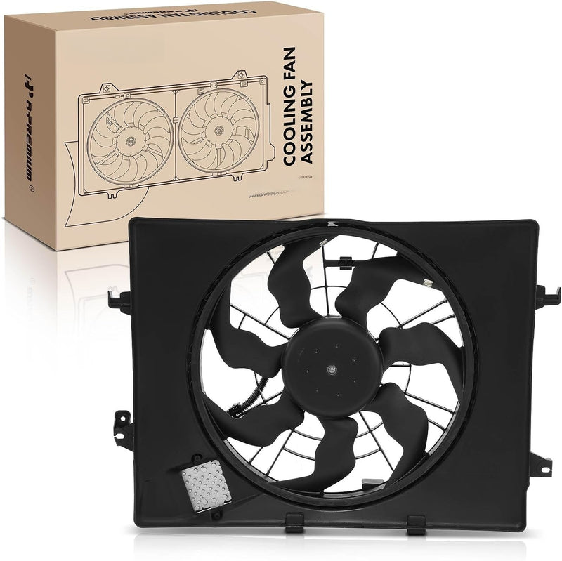 Radiator Cooling Fan Assembly for Hyundai Sonata 2011-2015, Kia Optima Hybrid 2014-2016, 2.4L Sedan, with Shroud