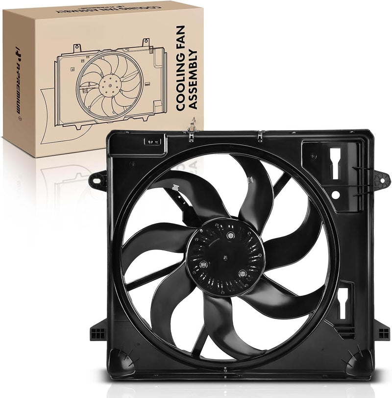 Radiator Cooling Fan Assembly with Shroud and Brushless Motor for Jeep Wrangler JK 2012-2018, 3.6L V6