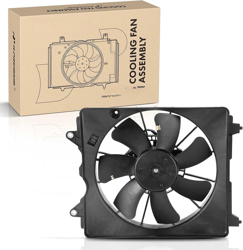 Radiator Cooling Fan Assembly with Shroud for Honda Civic 2006-2011 1.3L, 7 Blades, 2 Pin