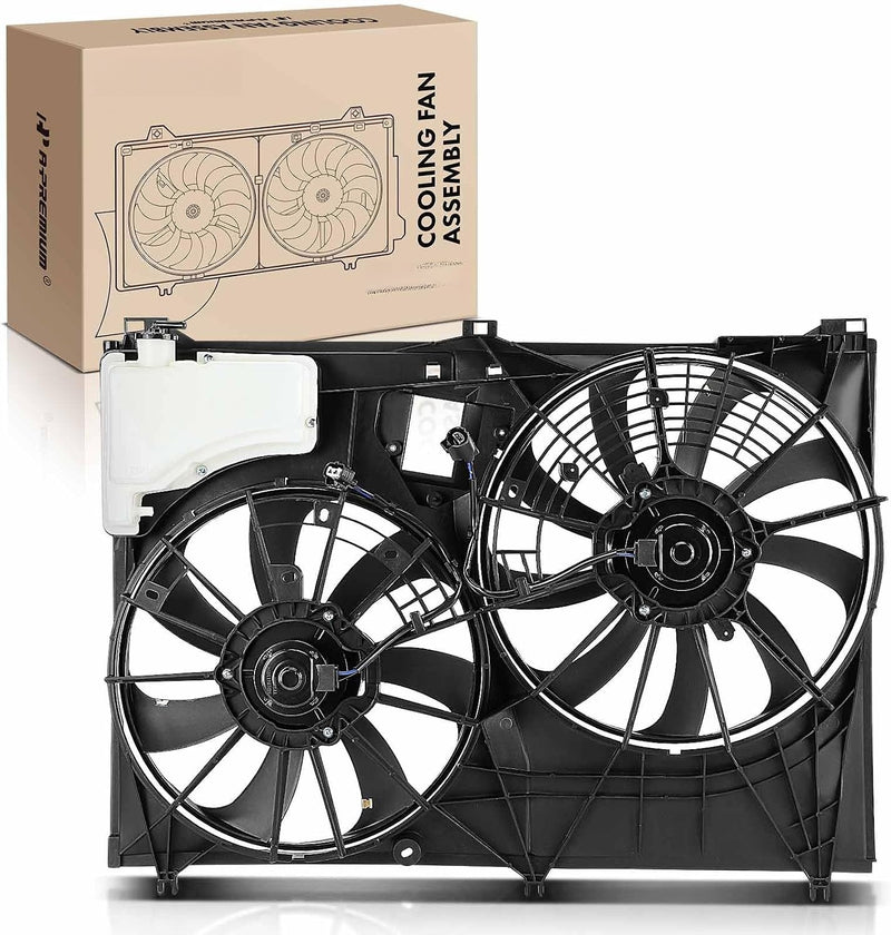 Dual Radiator Cooling Fan Assembly with Shroud for Toyota Highlander 2014-2019, 2.7L L4, 3.5L V6, 4-Pin