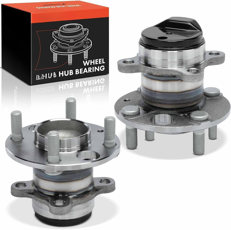 Rear Wheel Bearing and Hub Assembly Pair, 4-Lug, for Nissan Versa 2020-2024, Kicks 2018-2020, Kicks S 2021-2024