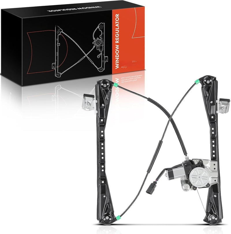 Front Left Driver Side Power Window Regulator with Motor for Jaguar S-Type 2000-2002, Lincoln LS 2000-2002 Sedan, 2-Pin