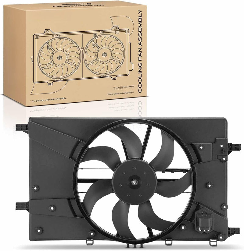Engine Radiator Cooling Fan Assembly with Shroud for Chevrolet Cruze 2011-2016, Cruze Limited 2016, Buick Verano 2012-2017