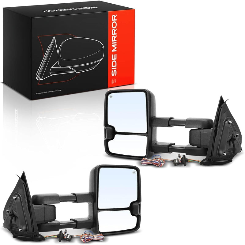 Front Driver and Passenger Side Extendable Towing Mirrors for Chevrolet Silverado 1500 2014-2018, GMC Sierra 1500 2014-2018