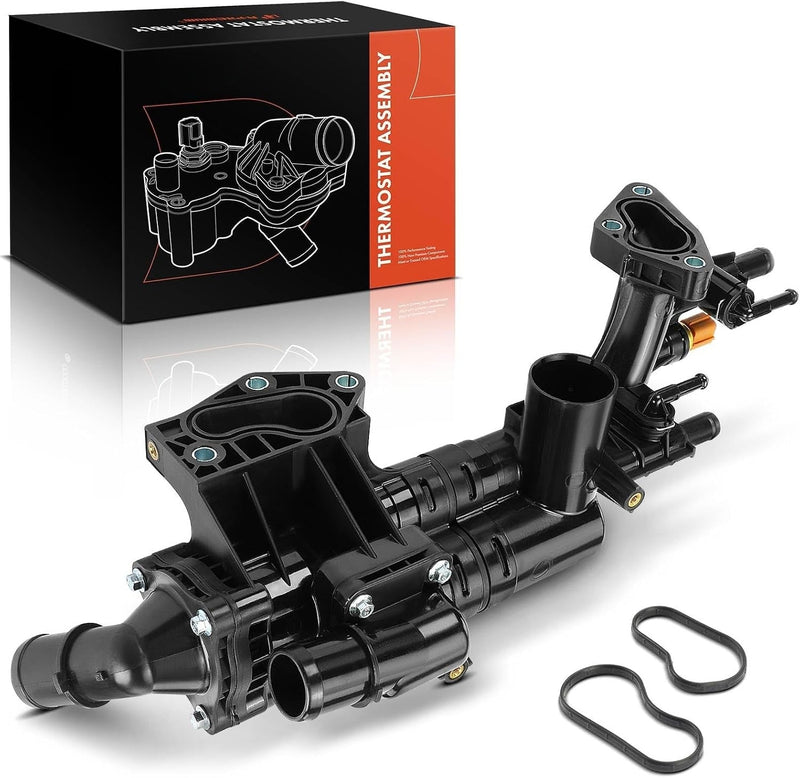 Thermostat Housing with 190°F Thermostat for Hyundai Santa Fe 2013-2018, Azera 2012-2017, Kia Sorento 2014-2018
