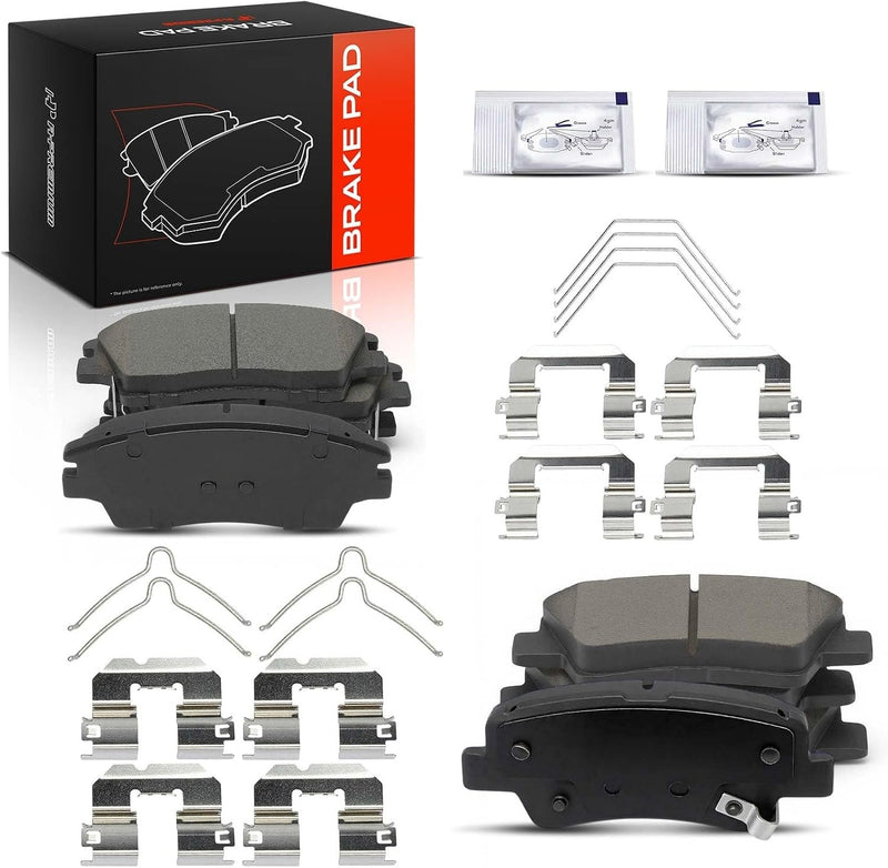 Front and Rear Ceramic Brake Pads Set for Hyundai Tucson 2016-2021, Kia Sportage 2017-2022, Manual Parking Brake