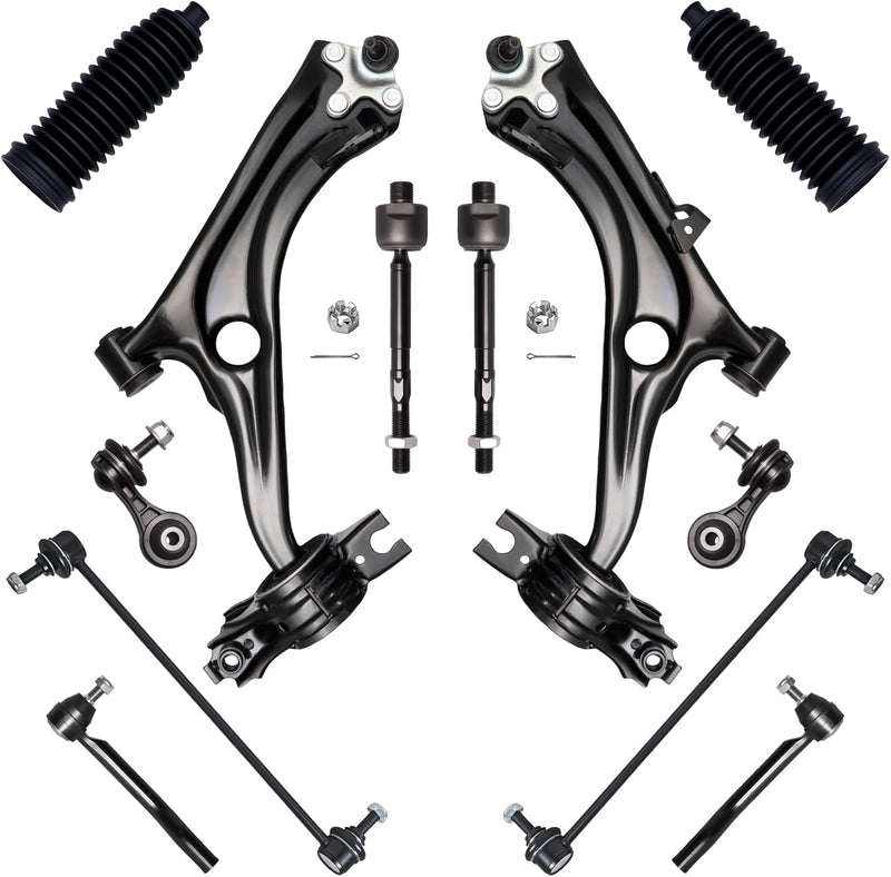 Front End Suspension Kit for Honda Civic 2016-2021, Excludes Type R, Lower Control Arms, Tie Rod Ends, Sway Bar Links, 12 Pcs