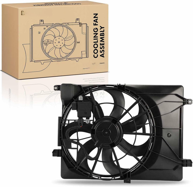 Engine Radiator Cooling Fan Assembly with Shroud and Control Module for Hyundai Tucson 2016-2021 2.0L 2.4L
