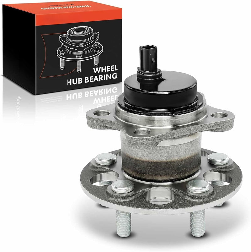 Rear Wheel Bearing and Hub Assembly with ABS Sensor, 5-Lug, for Toyota Prius 2010-2015, Prius Plug-In 2012-2015, 1.8L