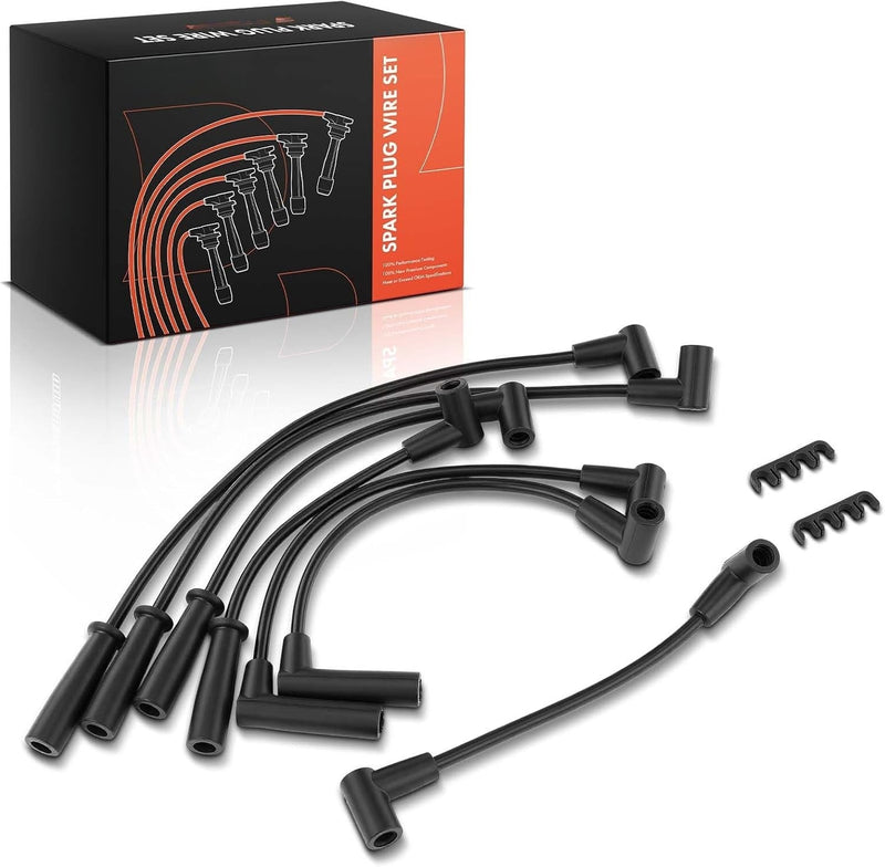 Spark Plug Wire Set for Jeep Cherokee 1991-1999, Grand Cherokee 1993-1998, Wrangler 1991-1995 and 1997-1999 4.0L, Set of 7