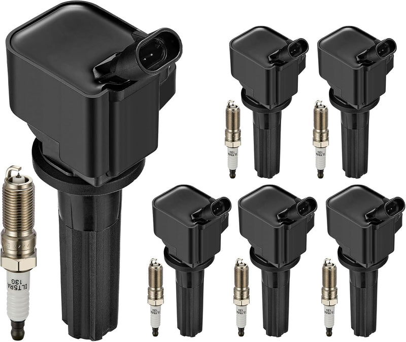 Ignition Coils and Iridium Spark Plugs Tune-Up Kit, 6 of Each, for Chevrolet and Buick 4.2L L6, Replaces UF497, 12596547