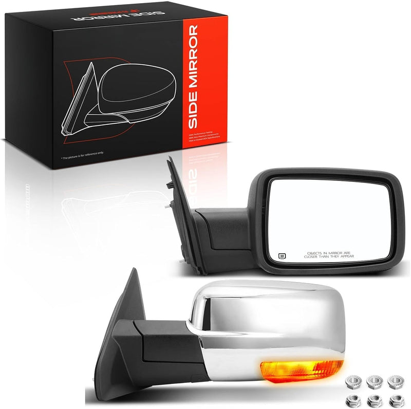 Driver and Passenger Side Power Towing Mirrors for Dodge Ram 1500 2009-2010, Ram 1500 2011-2018, Pair