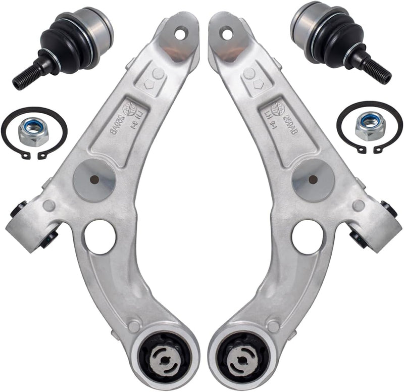 Front Lower Control Arms and Ball Joints for Jeep Cherokee 2014-2018, Left and Right, 4-Piece Suspension Kit