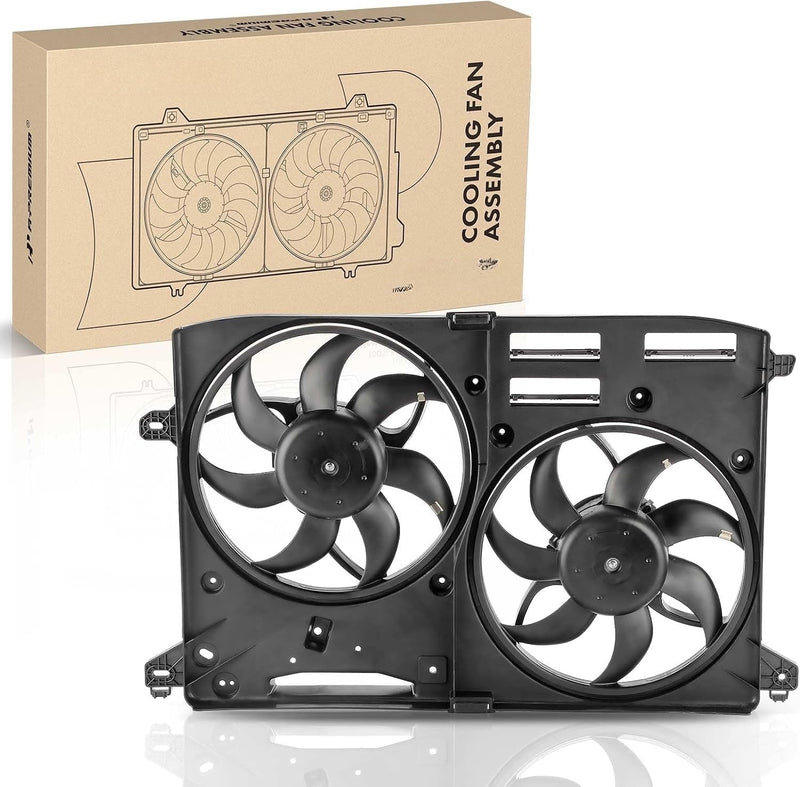 Dual Radiator Cooling Fan Assembly for Ford Fusion 2014-2016 1.5L, Lincoln MKZ 2013-2016 2.0L, 3.7L