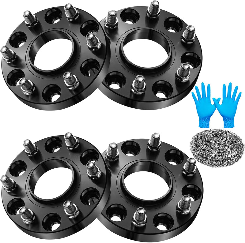 Hub-Centric Wheel Spacers 6x5.5 for Ram 1500 2019-2024, 1 Inch, 77.8mm Bore, M14x1.5, Forged Aluminum, Set of 4