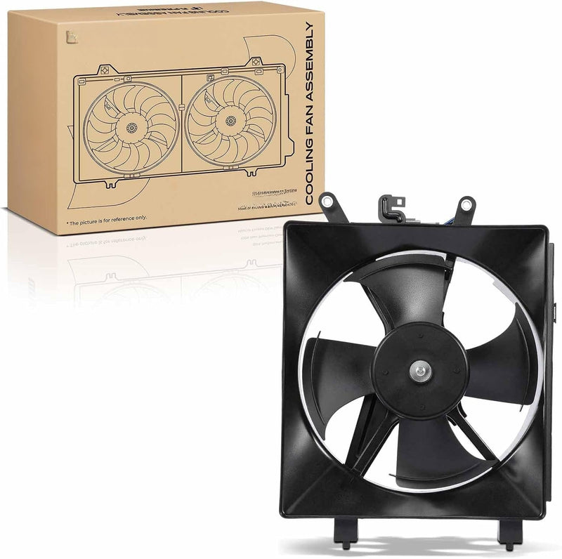 Left A/C Condenser Fan Assembly with Shroud for Honda Civic 2001-2005, 1.7L, Driver Side, 4 Blades