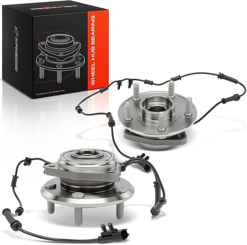 Front Wheel Bearing and Hub Assembly for Jeep Wrangler 2011-2017, Wrangler JK 2018, 5-Lug, with ABS Sensor, Pair