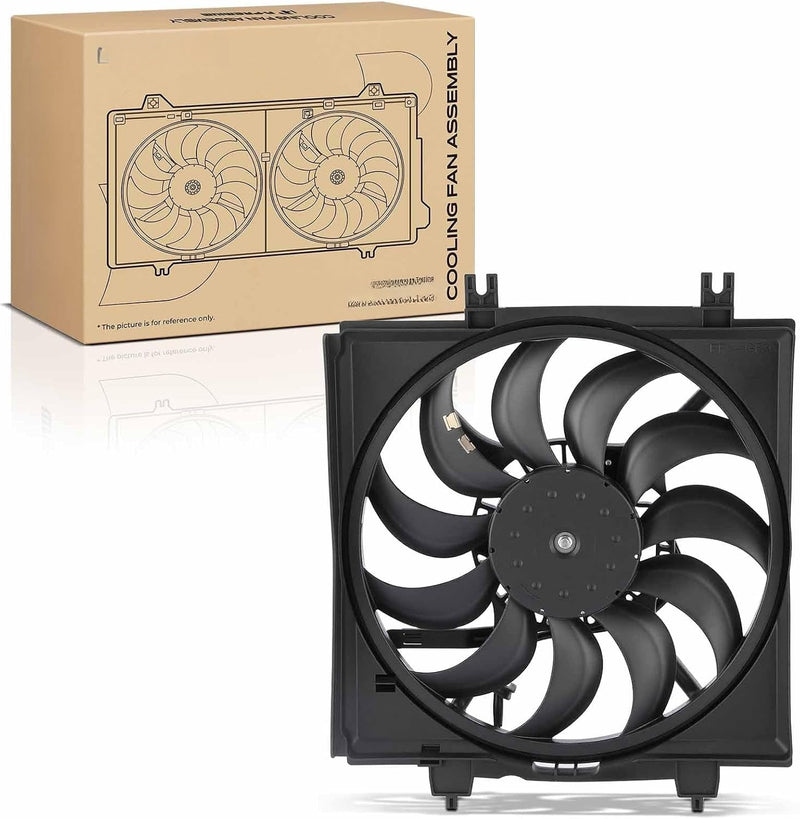 Right A/C Condenser Fan Assembly with Shroud for Subaru Forester 2014-2018 2.0L 2.5L, WRX 2015-2021 2.0L, 11 Blades