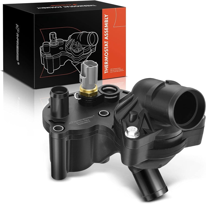 Upper and Lower Thermostat Housing with Thermostat and Sensor for Ford Explorer 2002-2010, Explorer Sport Trac 2007-2010