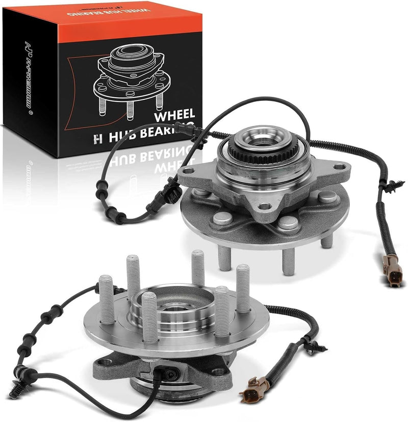 Front Wheel Bearing and Hub Assembly for Ford F-150 2021-2024 4WD, 6-Lug, with ABS Sensor, Pair