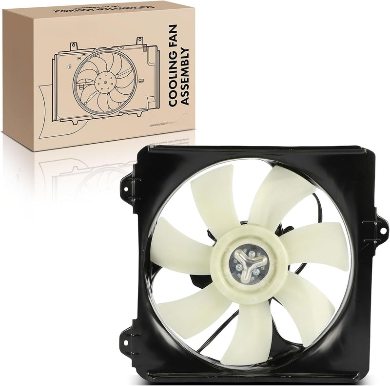 Right Radiator Cooling Fan Assembly for Toyota RAV4 2001-2005 2.0L 2.4L, Single Fan with Shroud, Passenger Side