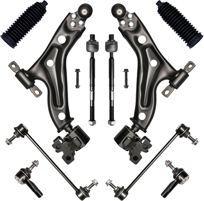Front End Suspension Kit for Chevrolet Spark 2016-2022, Lower Control Arms, Tie Rod Ends, Sway Bar Links, 10 Pcs