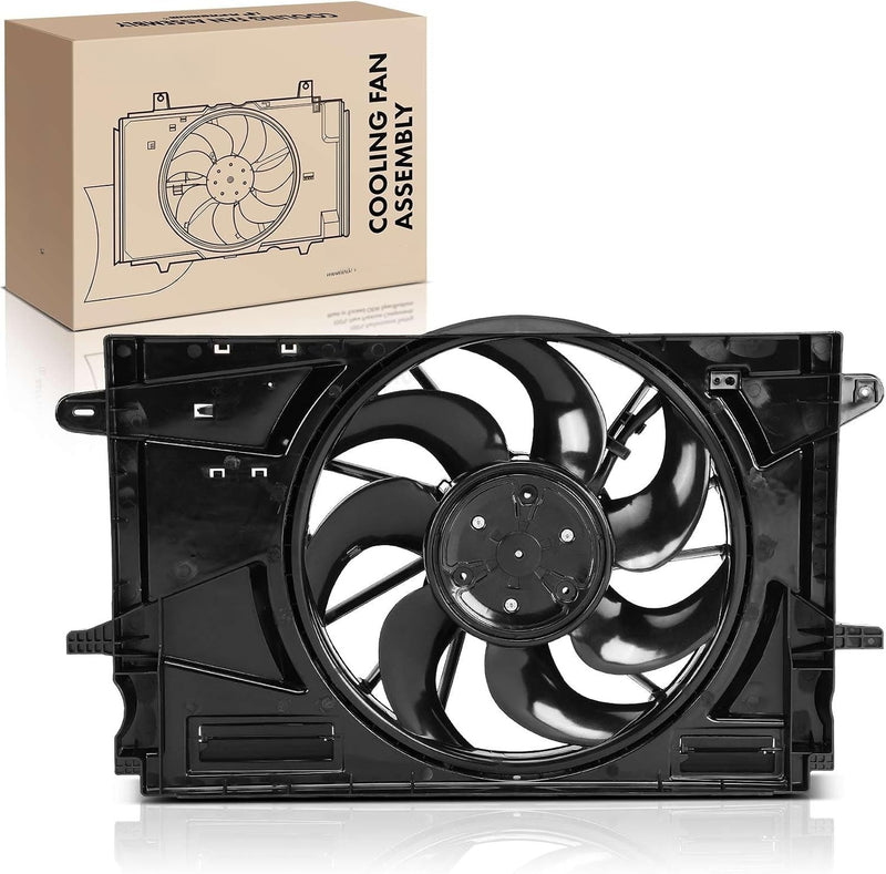 Radiator Cooling Fan Assembly with Shroud for Chevrolet Cruze 2017-2019 1.6L or 1.4L Sedan, Automatic Transmission