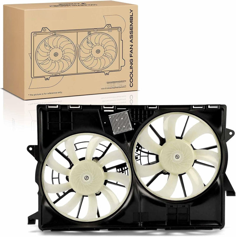 Engine Radiator Cooling Fan Assembly with Dual Fans and Shroud for Jeep Cherokee 2014-2023, 2.0L 2.4L 3.2L