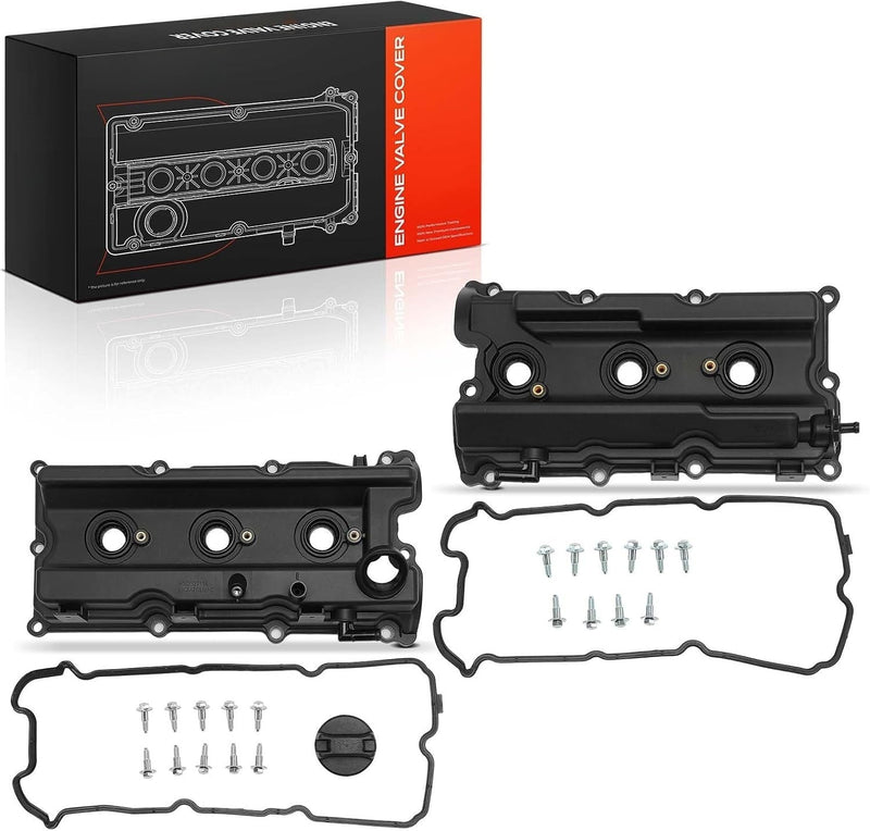 Left and Right Valve Covers with Gaskets for Nissan Frontier 2005-2019, Xterra 2005-2015, Pathfinder 2005-2012 4.0L VQ40DE