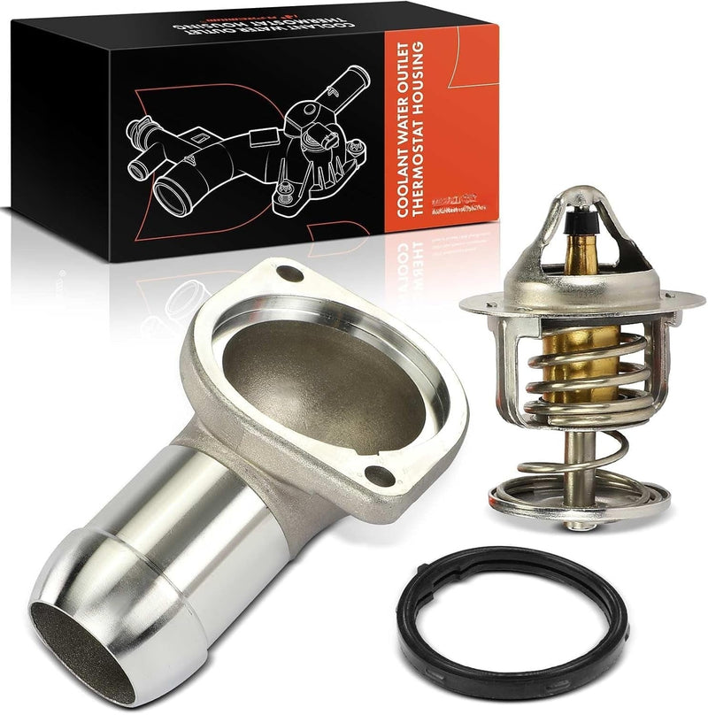 Aluminum Thermostat Housing for Chevrolet Silverado 1500 1999-2006, Tahoe 2000-2006, Corvette 1997-2008, Camaro 1998-2002