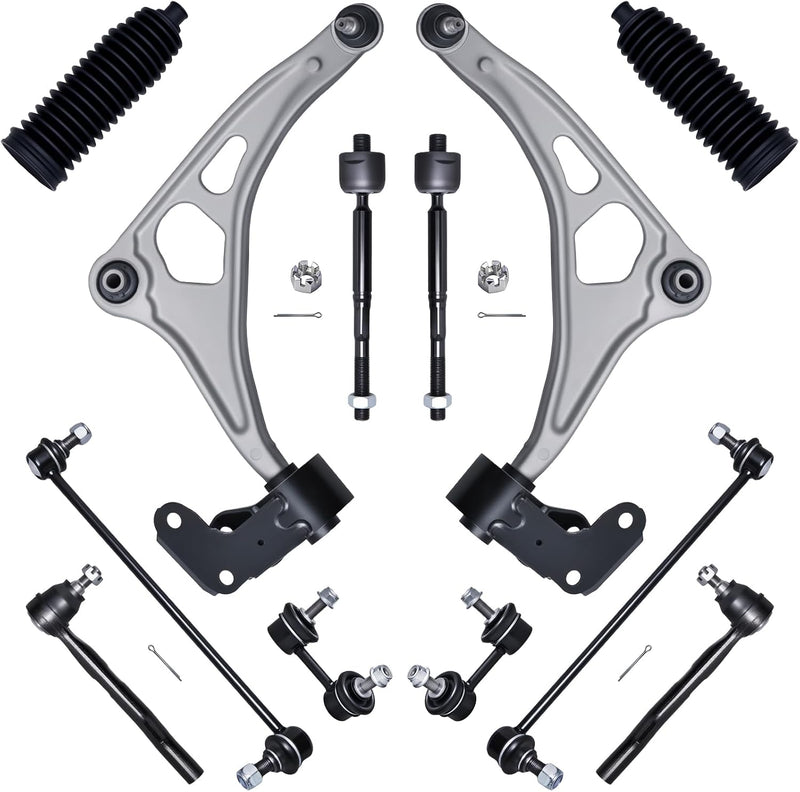 Front End Suspension Kit for Honda Odyssey 2018-2025, Lower Control Arms, Tie Rod Ends, Sway Bar Links, 12 Pcs