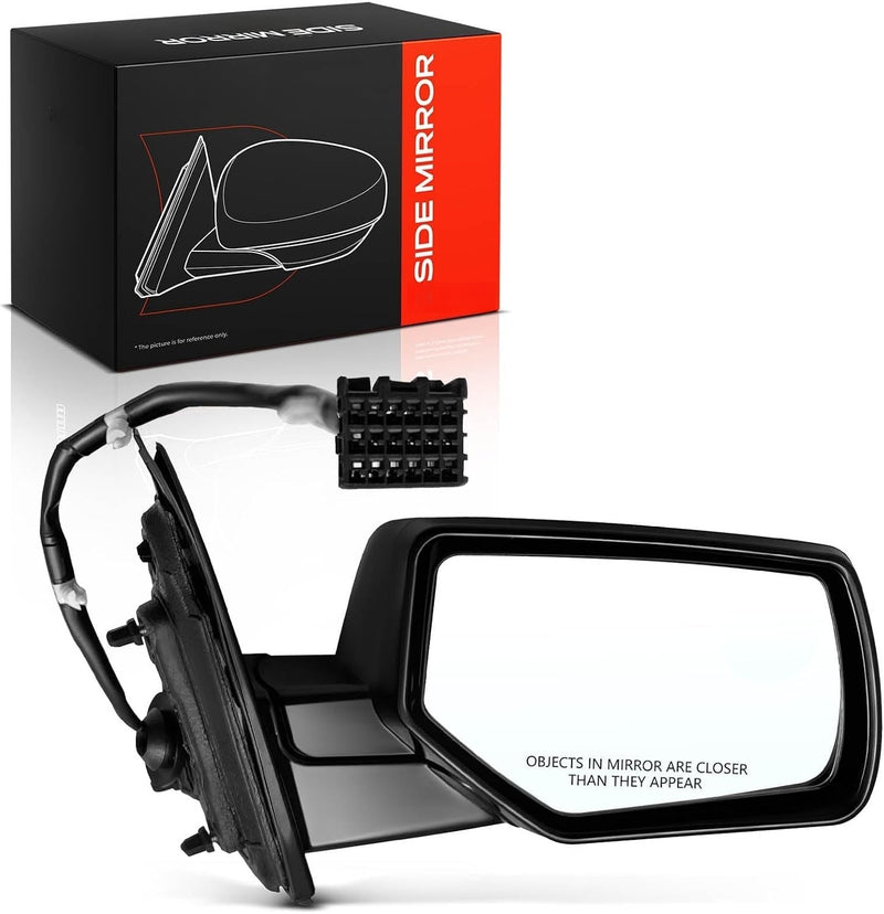 Front Right Passenger Side Heated Power Mirror for Chevrolet Suburban 2015-2020, Tahoe 2015-2020, GMC Yukon 2015-2020, Black