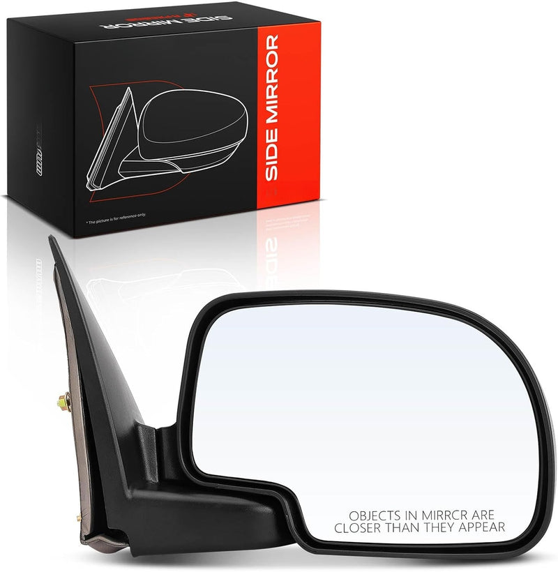 Front Right Passenger Side Manual Door Mirror for Chevrolet Silverado 1500 1999-2006, Tahoe 2000-2006, GMC Yukon 2000-2006