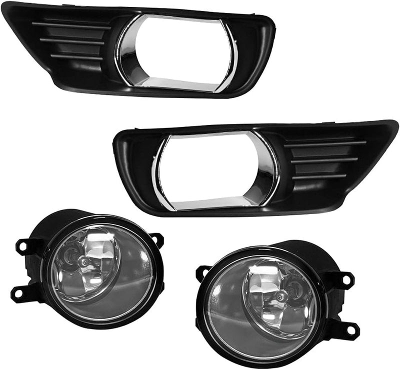Front Fog Lights with H11 Bulbs, Switch and Wiring Kit for Toyota Camry 2007-2009, Clear Lens, Left and Right Pair