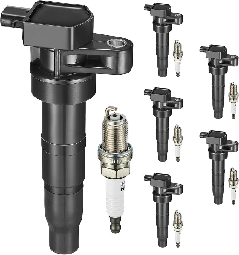 Ignition Coil and Spark Plug Kit for Hyundai Azera 2007-2011, Veracruz 2007-2012, Sonata 2006-2010, Kia Sedona 2006-2014