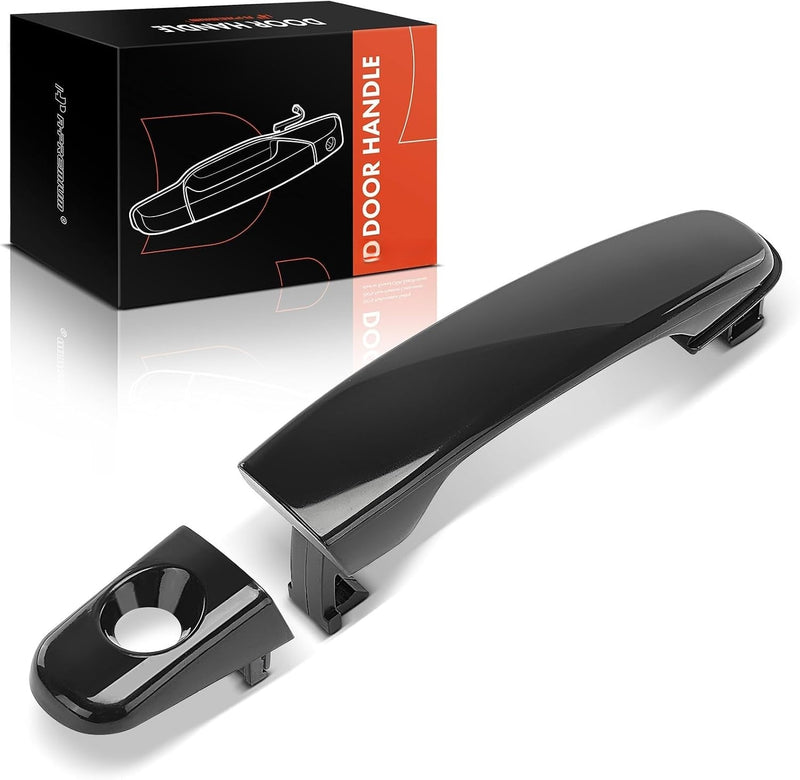 Front Left Driver Side Exterior Door Handle with Keyhole, Smooth Black, for Chevrolet Equinox 2005-2009, HHR 2006-2011