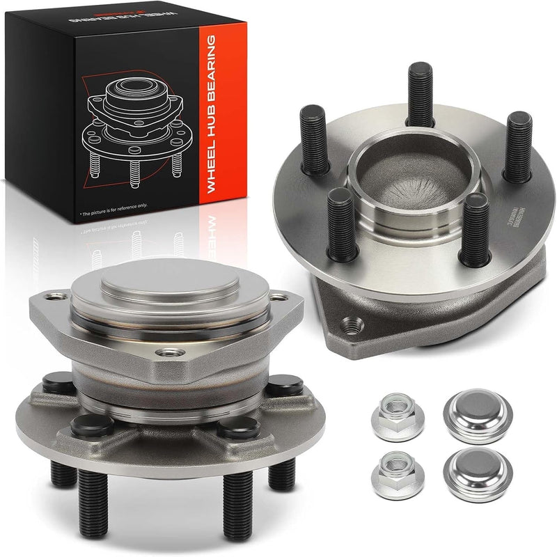 Front Wheel Bearing and Hub Assembly Pair for Chrysler 300, Dodge Charger, Challenger 2012-2023 RWD, 5-Lug