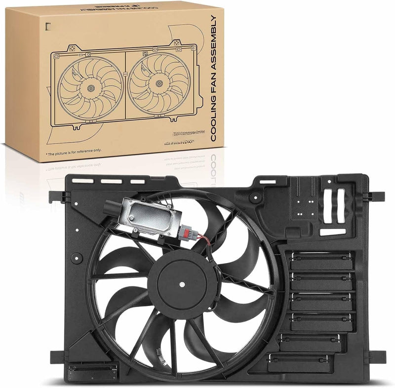 Engine Radiator Cooling Fan Assembly with Shroud for Ford Transit Connect 2014-2022 with Auto Climate Control