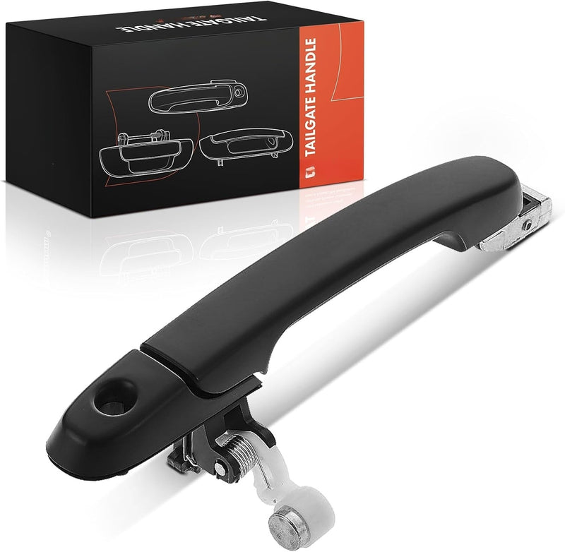 Tailgate Handle With Keyhole for Honda CR-V 2002-2006, Smooth Black Paintable Plastic, 1 Piece