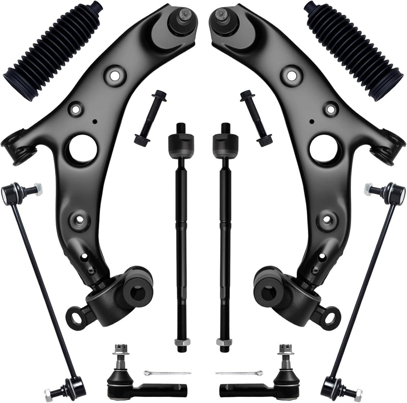 Front End Suspension Kit, 10-Piece, for Mazda CX-5 2013-2016, Lower Control Arms, Ball Joints, Tie Rod Ends, Sway Bar Links